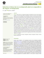 Reductions in fitness due to an endoparasitic plant are comparable to the impacts of hemiparasites