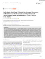 Individual, Social and Cultural Barriers and Resources as Predictors of the Sociocultural Adaptation and Acculturative Stress of Non-Western Third Culture Kids (TCKs)