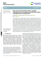 Dual-action antimicrobial surface coatings: methylene blue and quaternary ammonium cation conjugated silica nanoparticles