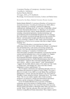 Review of Cosmological Readings of Contemporary Australian Literature: Unsettling the Anthropocene Kathrin Bartha-Mitchell