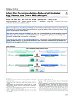Infant diet recommendations reduce IgE-mediated egg, peanut and cow’s milk allergies