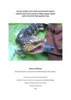 Human activity in the urban environment impacts habitat choice and survival of Tiliqua rugosa rugosa within the Perth Metropolitan Area