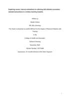 Exploring nurses’ internal motivations for adhering with infection prevention standard precautions in a tertiary teaching hospital