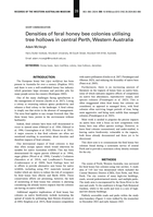 Densities of feral honey bee colonies utilising tree hollows in central Perth, Western Australia