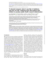 'It showed everyone what it was like in lockdown and how we felt': exploring short film-making with children to produce public health research dissemination