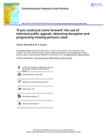 ‘If you could just come forward’: the use of televised public appeals, detecting deception and progressing missing persons cases