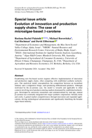 Evolution of innovation and production supply chains: the case of microalgae-based β-carotene