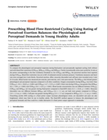 Prescribing Blood Flow‐Restricted Cycling Using Rating of Perceived Exertion Balances the Physiological and Perceptual Demands in Young Healthy Adults