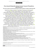 Preserving the Biologically Coherent Generic Concept of Phytophthora , "Plant Destroyer"