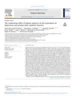The moderating effect of dietary patterns on the association of depression and anxiety with cognitive function