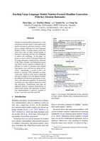 Teaching Large Language Models Number-Focused Headline Generation With Key Element Rationales