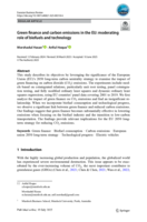 Green finance and carbon emissions in the EU: moderating role of biofuels and technology