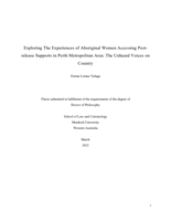 Exploring The Experiences of Aboriginal Women Accessing Post-release Supports in Perth Metropolitan Area: The Unheard Voices on Country