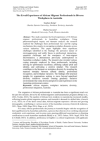 The Lived-Experiences of African Migrant Professionals in Diverse Workplaces in Australia