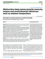 Obstructive sleep apnea severity varies by season and environmental influences such as ambient temperature
