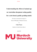 Understanding the effects of animal age on Australian sheepmeat eating quality for a cuts-based, quality grading model.