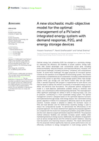 A new stochastic multi-objective model for the optimal management of a PV/wind integrated energy system with demand response, P2G, and energy storage devices