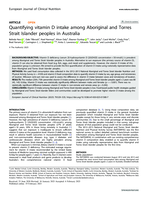 Quantifying vitamin D intake among Aboriginal and Torres Strait Islander peoples in Australia