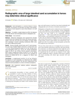 Radiographic area of large intestinal sand accumulation in horses may determine clinical significance