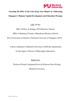 Assessing the Role of the Goh Keng Swee Report in Addressing Singapore’s Human Capital Development and Education Wastage