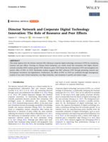 Director Network and Corporate Digital Technology Innovation: The Role of Resource and Peer Effects