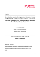 Investigations into the Development of Alternative Green and Sustainable Nanotechnologies: Activated Carbon and Magnetite Nanoparticles to Address Toxic Dye Pollutants from Textile Industry Wastewater