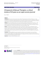Chiropractic & Manual Therapies: a critical review of 20&nbsp;years as an open-access journal