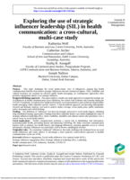 Exploring the use of strategic influencer leadership (SIL) in health communication: a cross-cultural, multi-case study