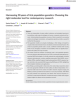 Harnessing 50 years of tick population genetics: Choosing the right molecular tool for contemporary research