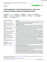 Understanding the needs and preferences for cancer care among First Nations people: An integrative review