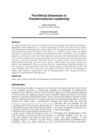The Ethical Dimension in Transformational Leadership