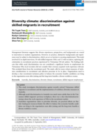 Diversity climate: discrimination against skilled migrants in recruitment