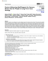 Factors Influencing Staff Support for Sensory Device Use for People in Long-Term Care Settings