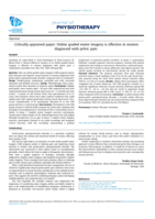 Critically appraised paper: Online graded motor imagery is effective in women diagnosed with pelvic pain synopsis