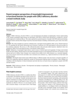 Parent/caregiver perspectives of meaningful improvement in functional domains for people with CDKL5 deficiency disorder: a mixed-methods study