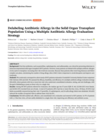Delabeling Antibiotic Allergy in the Solid Organ Transplant Population Using a Multiple Antibiotic Allergy Evaluation Strategy