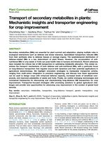 Transport of secondary metabolites in plants: Mechanistic insights and transporter engineering for crop improvement