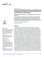 Distinct transcriptomic effects of intermittent and chronic caloric restriction in mammary fat pad of a breast cancer mouse model