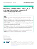 Relationship between group B Streptococcal rectovaginal colonization and Vitamin D deficiency in pregnant women