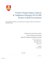 Climate Change Impact Analysis & Adaptation Strategies-HVAC&R System in Built Environment