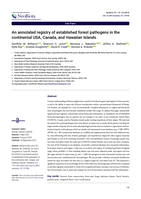 An annotated registry of established forest pathogens in the continental USA, Canada, and Hawaiian Islands