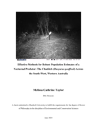 Effective Methods for Robust Population Estimates of a Nocturnal Predator: The Chuditch (Dasyurus geoffroii) Across the South-West, Western Australia