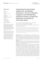 Harnessing functional feed additives for sustainable production: the role of Bacillus coagulans and Paenibacillus polymyxa mixture in improving production and health of meat-type quails
