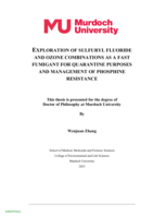 EXPLORATION OF SULFURYL FLUORIDE AND OZONE COMBINATIONS AS A FAST FUMIGANT FOR QUARANTINE PURPOSES AND MANAGEMENT OF PHOSPHINE RESISTANCE