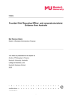 Founder Chief Executive Officer, and corporate decisions: Evidence from Australia