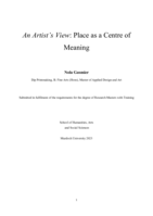 An Artist’s View: Place as a Centre of Meaning