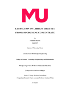 EXTRACTION OF LITHIUM DIRECTLY FROM α-SPODUMENE CONCENTRATE