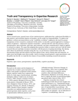 Truth and Transparency in Expertise Research