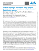 Increased growth rate post-weaning affects mammary gene expression of two-year-old ewes during their second pregnancy and lactation