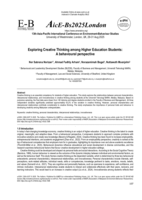 Exploring Creative Thinking among Higher Education Students: A behavioural perspective